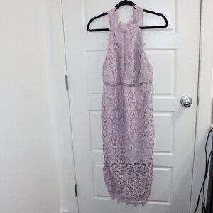 Bardot Lilac Textured Midi Dress